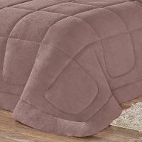 Coberdrom 100% Algodão Malha Com Manta Microfibra Queen 01 Peça - Rosê. - 4