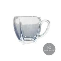 Kit 10 Xícaras De Café Vidro Love Em Casa Tem 195ml - 2