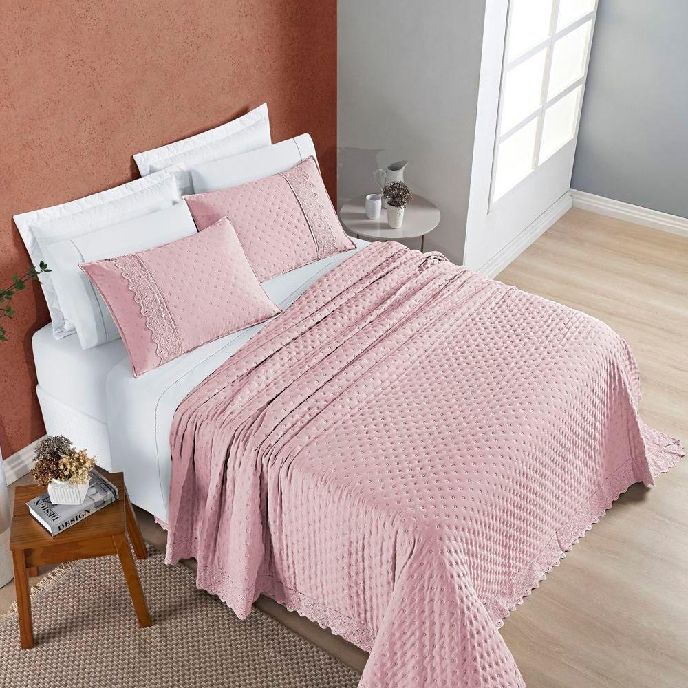 Cobre Leito Nobless Queen 03 Peças - Rosa Blush - 2