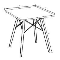 Mesa De Jantar Quadrada Eames Eiffel 80 Cm Cinza - 3