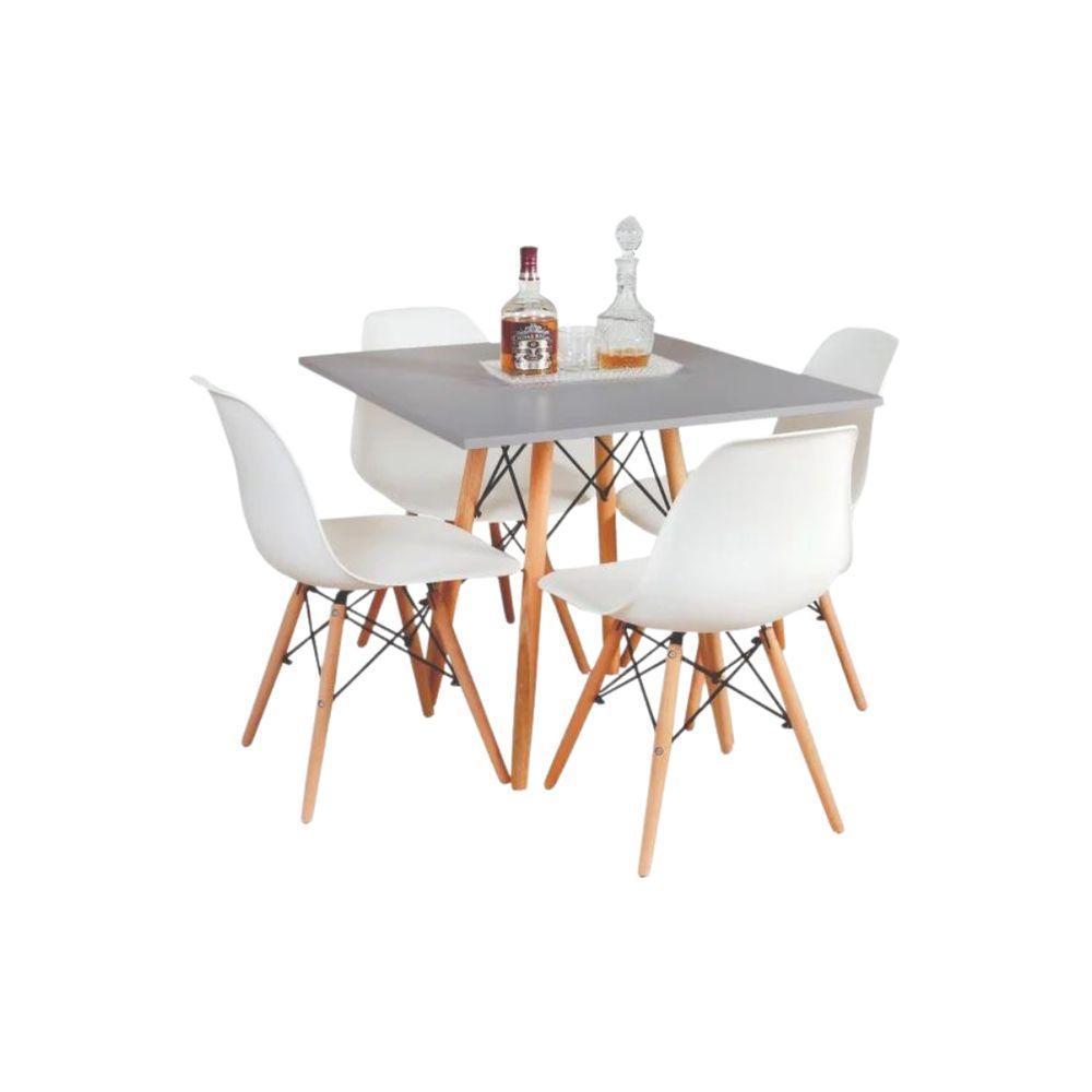 Mesa De Jantar Quadrada Eames Eiffel 90 Cm Cinza - 2