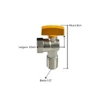 Válvula Gás Angular 1-2 Macho-femea - Brazhu - 6