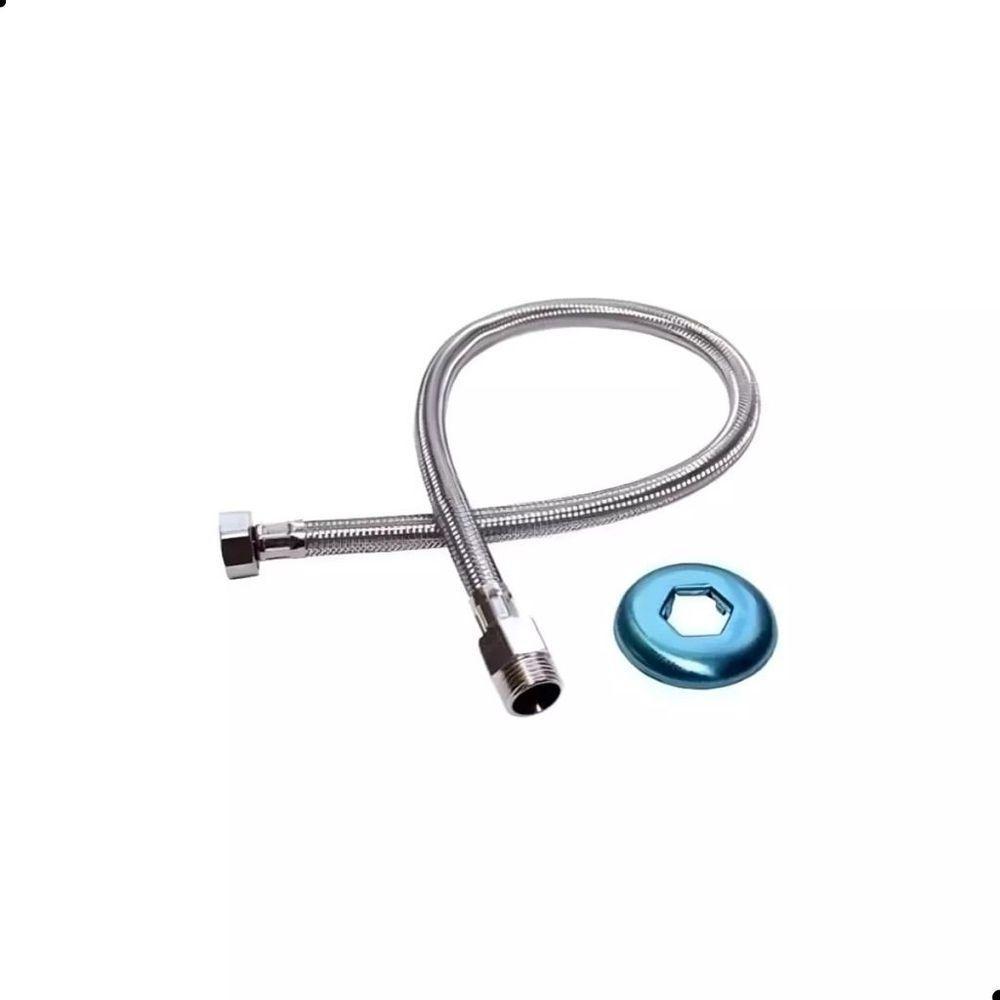 Engate Flexivel Inox Traçado 60 Cm Niple Solto - Brazhu - 3