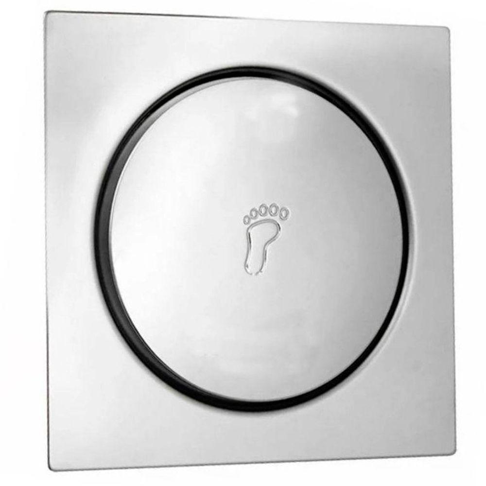 Ralo Cick Quadrado 10x10cm Inox - Brazhu - 2