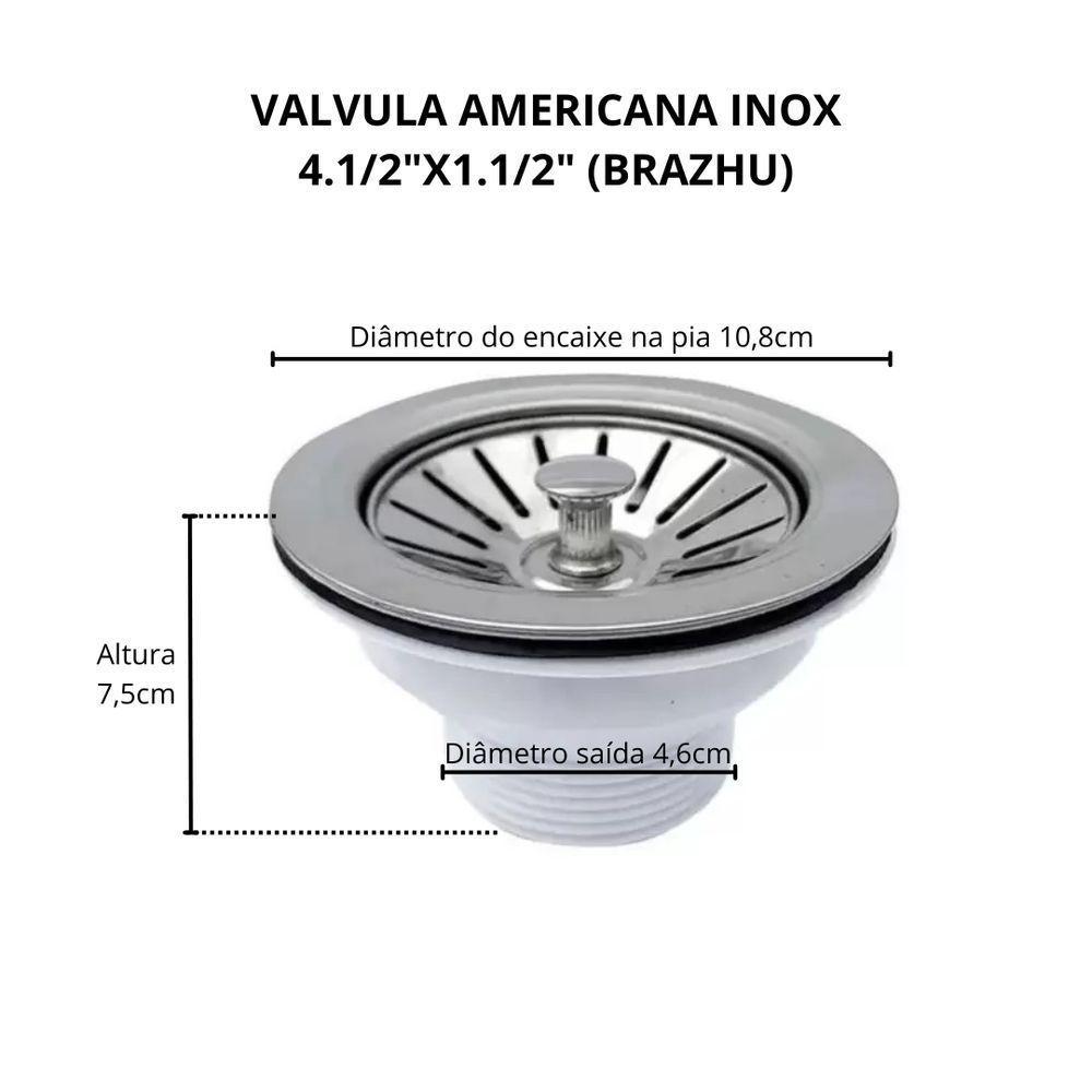 Válvula Americana Inox 4.1-2x1.1-2 - Brazhu - 7
