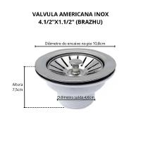 Válvula Americana Inox 4.1-2x1.1-2 - Brazhu