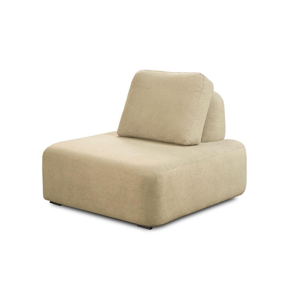 Kit 2 Poltronas Decorativas Santiago Sala De Estar Pés Em Madeira Bouclê Bege - 3