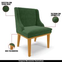 Kit 2 Cadeiras Decorativas Sala De Jantar Base Fixa De Madeira Firenze Suede Verde/castanho G19 - Gran Belo - 7