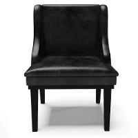 Kit 2 Cadeiras Decorativas Sala De Jantar Base Fixa De Madeira Firenze Pu Preto Brilho G19 - Gran Belo