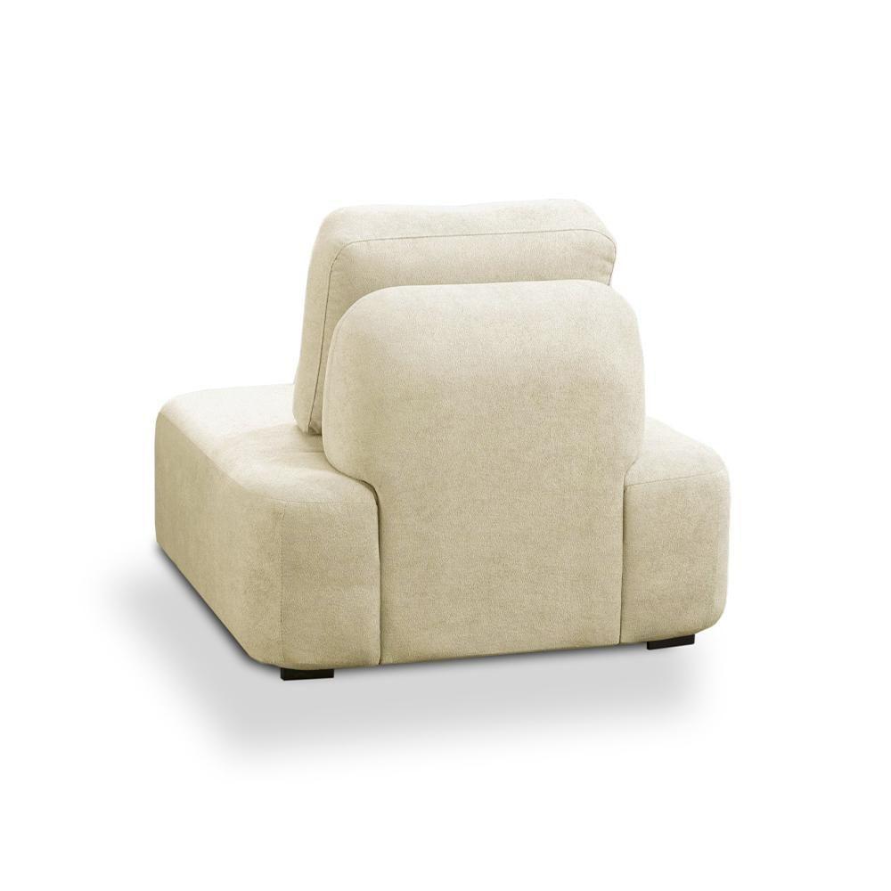 Poltrona Decorativa Santiago Sala De Estar Pés Em Madeira Bouclê Off White - 2