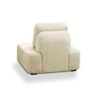 Poltrona Decorativa Santiago Sala De Estar Pés Em Madeira Bouclê Off White - 2