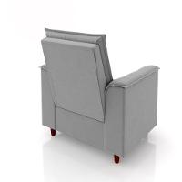 Poltrona Da Mamãe Sala De Estar Gracy Com Pés Palito Veludo Cinza G85 - Gran Belo - 5