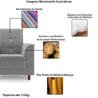 Poltrona Da Mamãe Sala De Estar Gracy Com Pés Palito Veludo Cinza G85 - Gran Belo - 6
