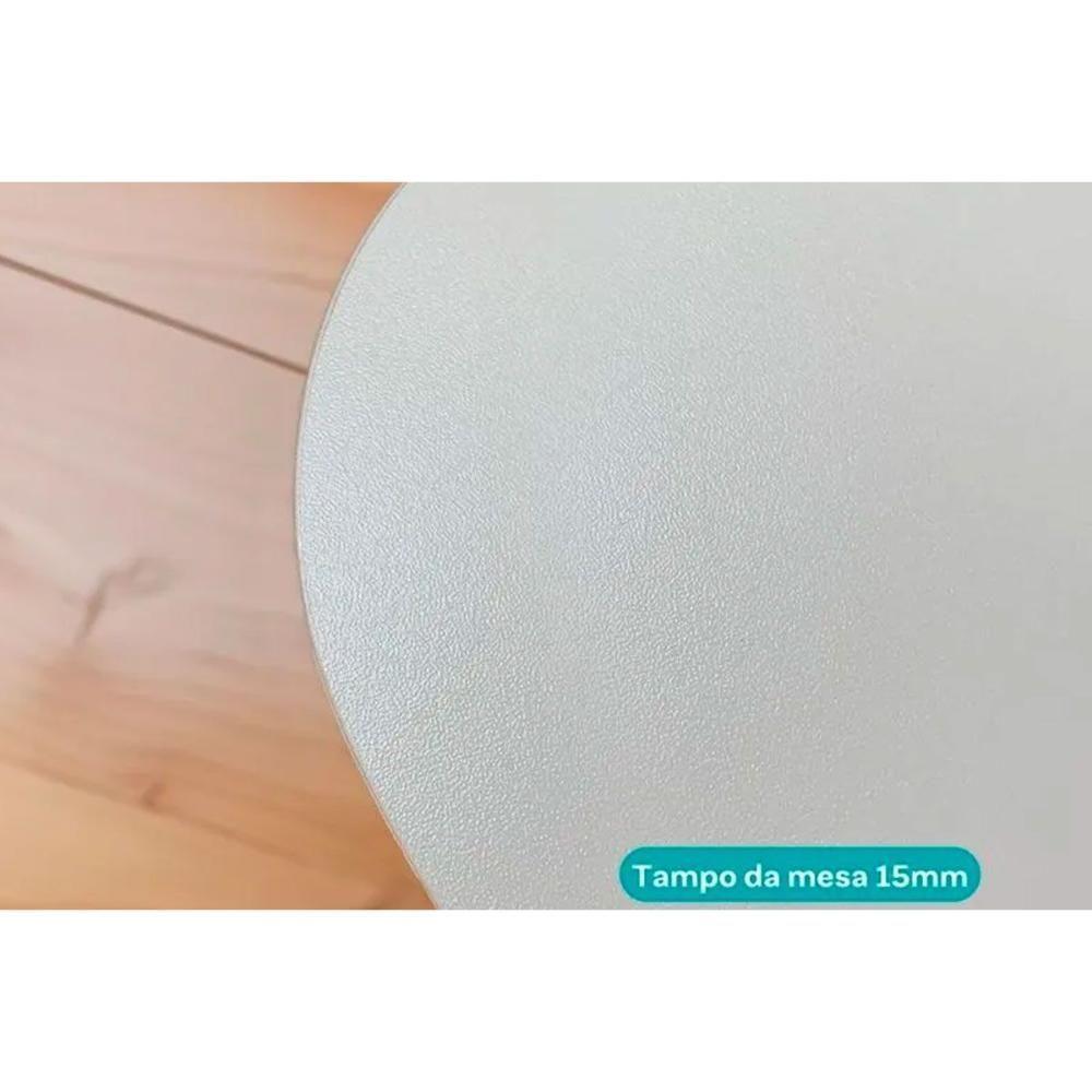 Mesa De Sala Jantar Dobrável 216 Prata-courino Branco Carraro - 5