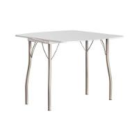Mesa De Sala Jantar Dobrável 216 Prata-courino Branco Carraro - 1