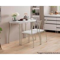 Mesa De Sala Jantar Dobrável 216 Prata-courino Branco Carraro - 2