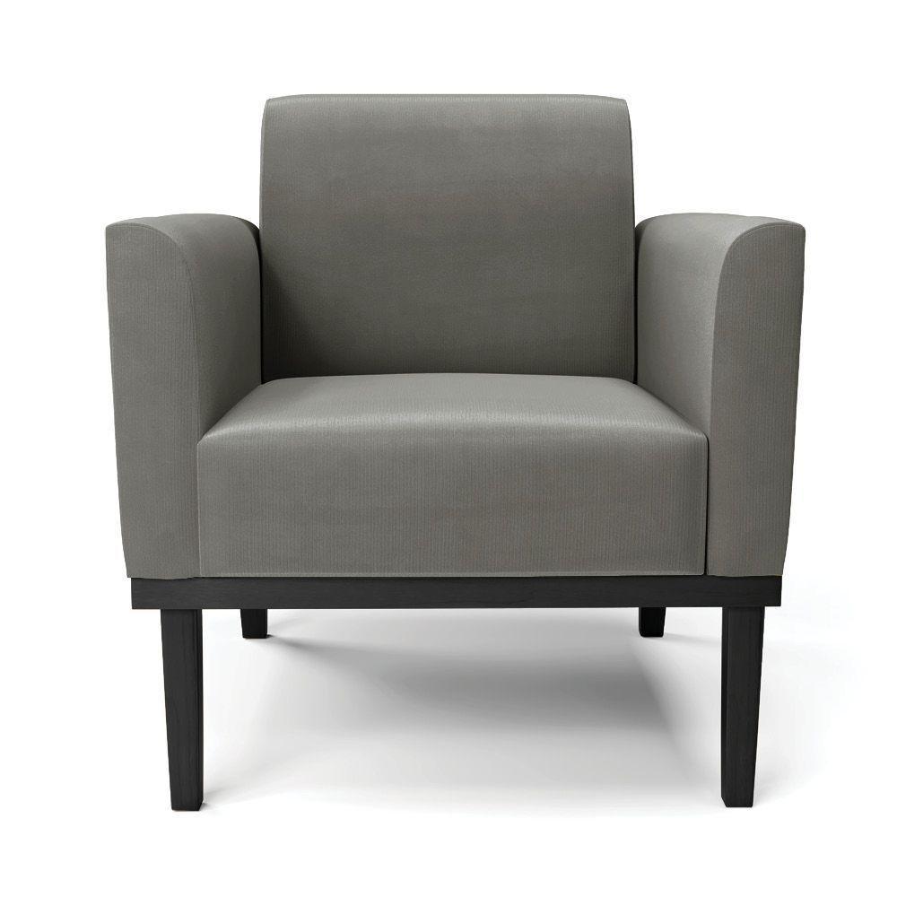 Poltrona Decorativa Isabella Pés Fixo Em Madeira Preto Suede Grafite G19 - Gran Belo - 6