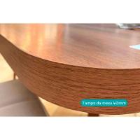 Mesa de Sala Jantar Átria 1594 Redonda Aço c/Tampo Madeirado Redondo 100cm Nogal/Freijo Rose - Carraro