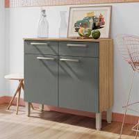 Balcão De Cozinha Com 2 Portas Nantes Freijó Gris - 2