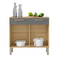 Balcão De Cozinha Com 2 Portas Nantes Freijó Gris - 3