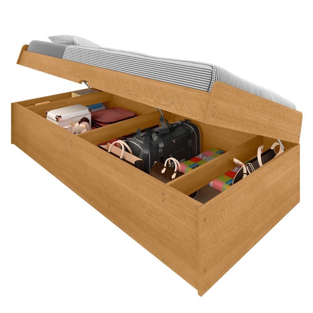 Cama Com Baú De Solteiro Pérola Naturalle - 4