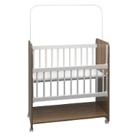 Mini Berço Compacto Portátil Para Bebê Com Grade Movel Rodízio Colchão Suporte Mosquiteiro E Prateleira Savana Branco - 7