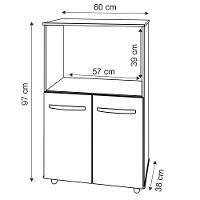 Balcão Multiuso Armário Cozinha Para Forno Elétrico E Microondas Organizador Com 2 Portas Tayla Savana Off White - 6