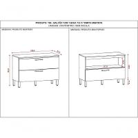 Balcão De Cozinha 1 Porta Basculante 1 Gaveta Com Tampo 1,20 Cm Basic Ametista Kits Parana Nogueira Off White - 3