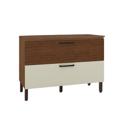 Balcão De Cozinha 1 Porta Basculante 1 Gaveta Com Tampo 1,20 Cm Basic Ametista Kits Parana Nogueira Off White-cpripado