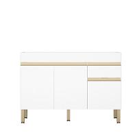 Balcão Gabinete De Pia 120 Cm 3 Portas Sem Tampo Kits Paraná Branco Supremo Branco-supremo - 1