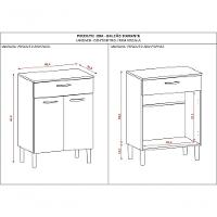 Balcão 2 Portas 1 Gaveta Diamante Kits Parana - 2