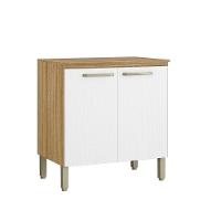 Balcão De Cozinha 2 Portas 0,80 Cm Com Tampo Ametista Kits Parana Freijó Supremo - 1