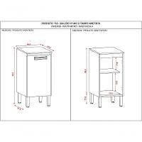 Balcão De Cozinha 1 Porta 0,40 Cm Com Tampo Ametista Kits Parana Freijó Supremo - 2