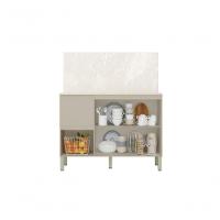 Balcao De Cozinha 3 Portas 2 Gavetas 1,20 Cm Com Tampo E Painel Art Kits Parana Vanilla-vanilla - 4