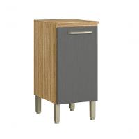Balcão De Cozinha 1 Porta 0,40 Cm Com Tampo Ametista Kits Parana Freijó Gris - 1