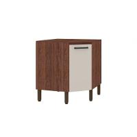 Balcão De Cozinha De Canto Oblíquo Com Tampo Ametista Kits Parana Nogueira Off White-tpnogueira - 1