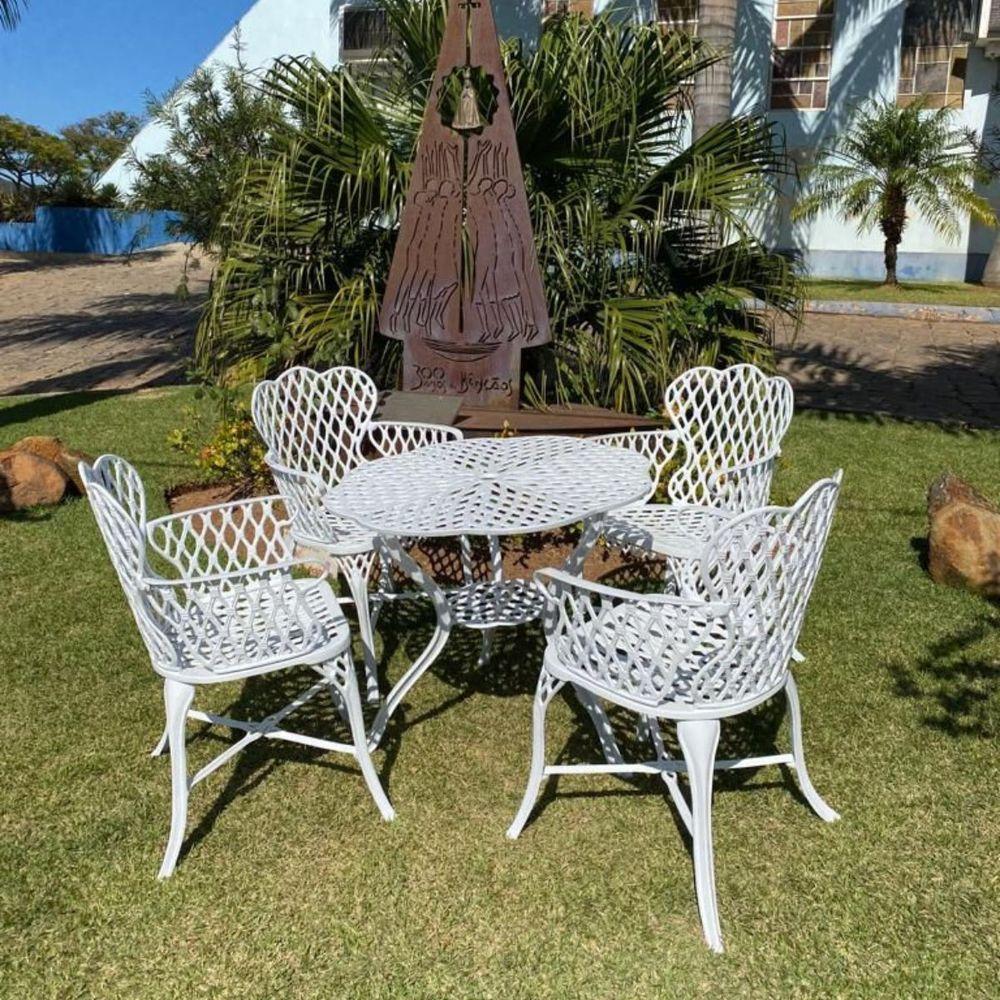 Conjunto 4 Cadeiras E Mesa Viena Bambu Em Alumínio Para Piscina Jardim Bege - 2