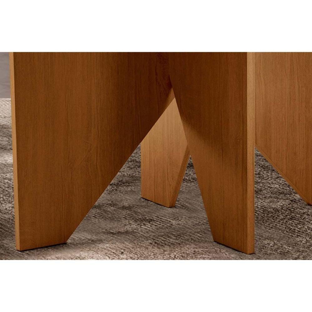 Mesa de Sala Jantar Nevada c/Tampo Madeirado Canto Reto 120x80cm Imbuia/Off White - Rufato - 3