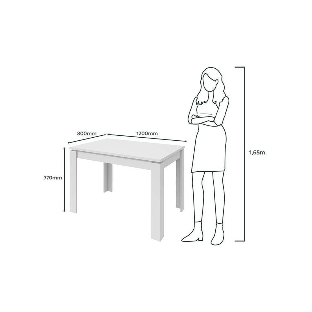 Mesa de Sala Jantar Athenas c/Tampo Madeirado 120x80cm Amendoa Clean - Lopas - 2