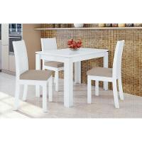 Mesa de Sala Jantar Athenas c/Tampo Madeirado 120x80cm Amendoa Clean - Lopas - 3