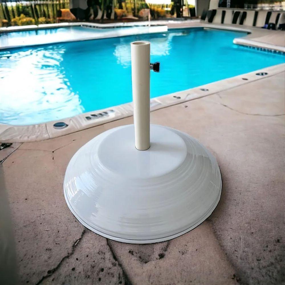 Conjunto De Jardim Com Mesa Giratória 6 Cadeiras Piscina Fênix + Ombrelone Bege - 5