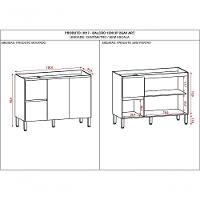 Balcao De Cozinha 3 Portas 2 Gavetas 1,20 Cm Art Kits Parana Vanilla-vanilla - 2