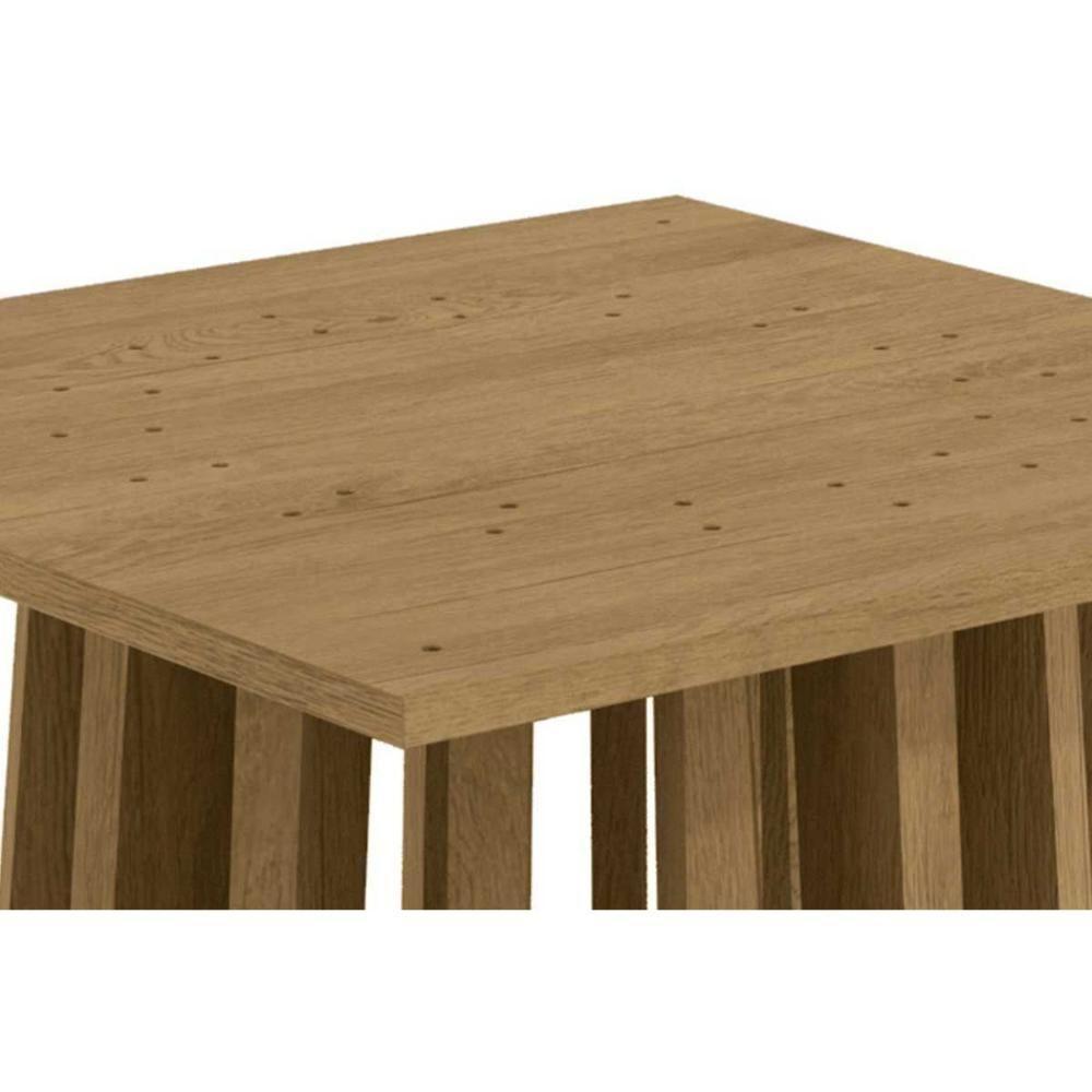 Mesa de Sala Jantar Lavanda + Tampo Madeirado c/ Vidro 135x105cm Nogueira/Off White - Kappesberg - 3