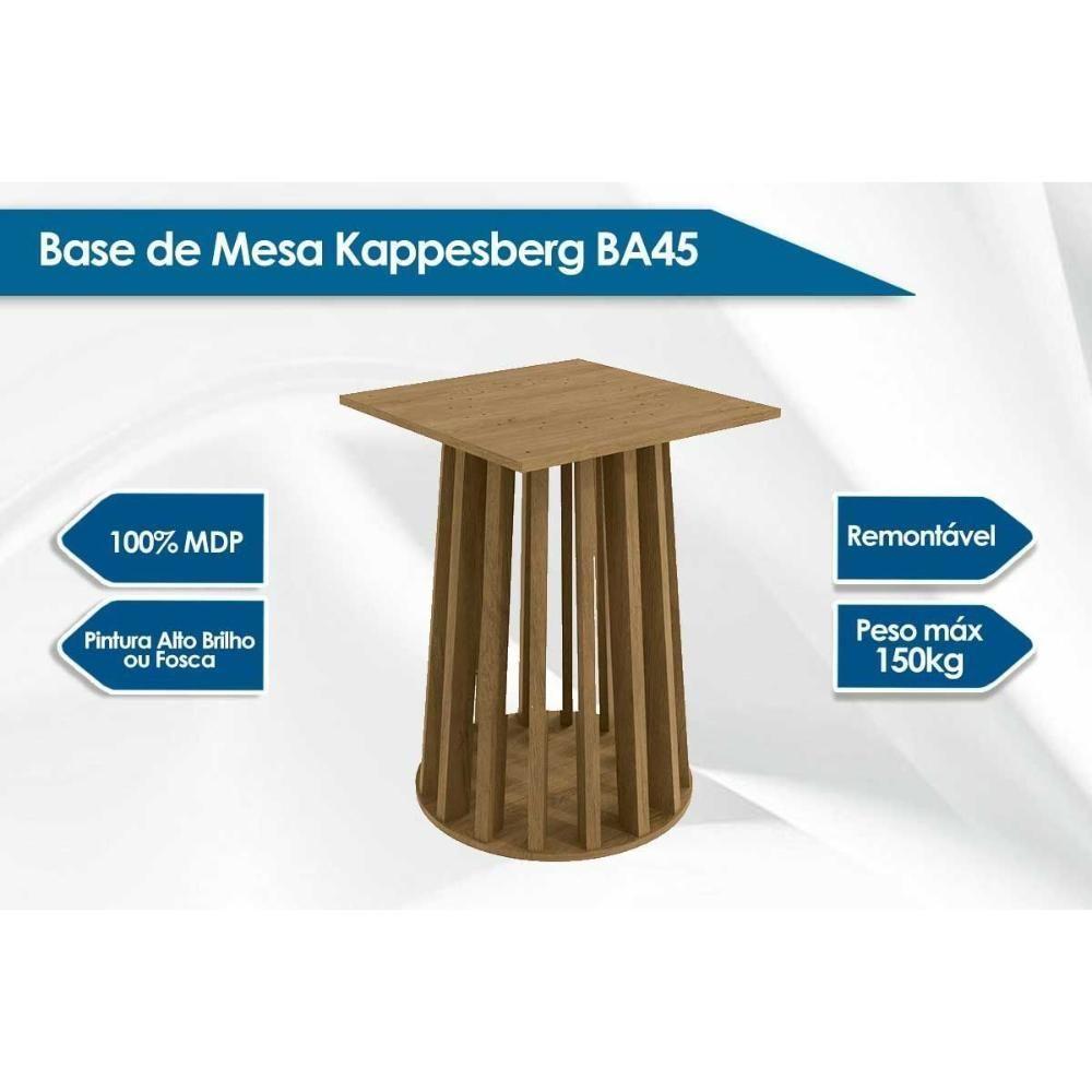 Mesa de Sala Jantar Lavanda + Tampo Madeirado c/ Vidro 135x105cm Nogueira/Off White - Kappesberg - 6