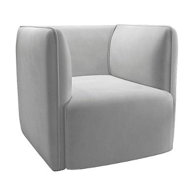 Poltrona Laguna Veludo Cinza Pés Plástico Preto - D'rossi