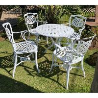 Conjunto De Jardim Com Mesa, 4 Cadeiras Havana E Ombrelone Piscina Branco - 2