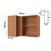 Armário Aéreo P/ Cozinha Canto Reto Ciela R647 C/ 1 Porta 98cm Canela - Kappesberg