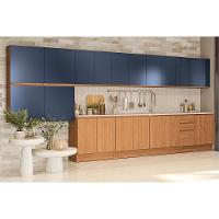 Armário Aéreo p/ Cozinha Ciela R644 c/ 2 Portas 80cm Canela/Azul Profundo - Kappesberg - 2