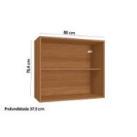 Armário Aéreo p/ Cozinha Ciela R644 c/ 2 Portas 80cm Canela/Azul Profundo - Kappesberg