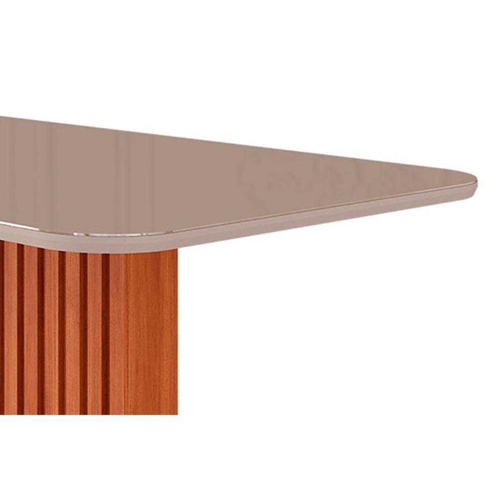 Mesa De Sala Jantar Ester Com tampo Vidro 180x90cm Cinamomo off White - 3